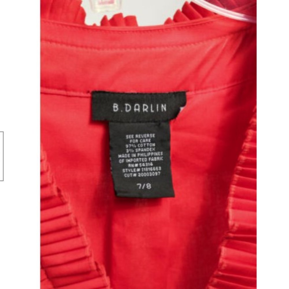 B. Darlin Red Empire Waist Dress, Sz 7/8 - Picture 4 of 4